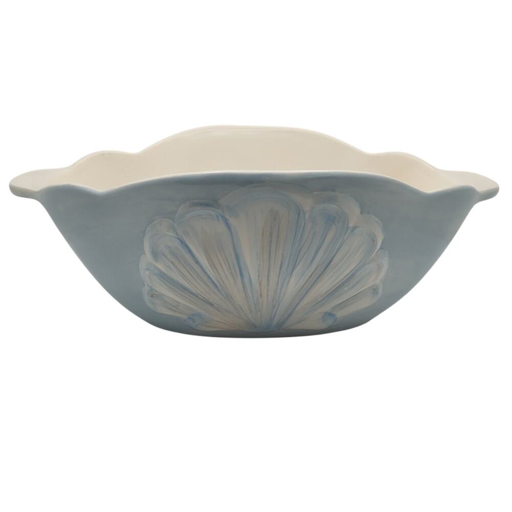 Pfaltzgraff Beachcomber Seashell Oval Serving Bowl Coastal Cottage Mermaid Beach